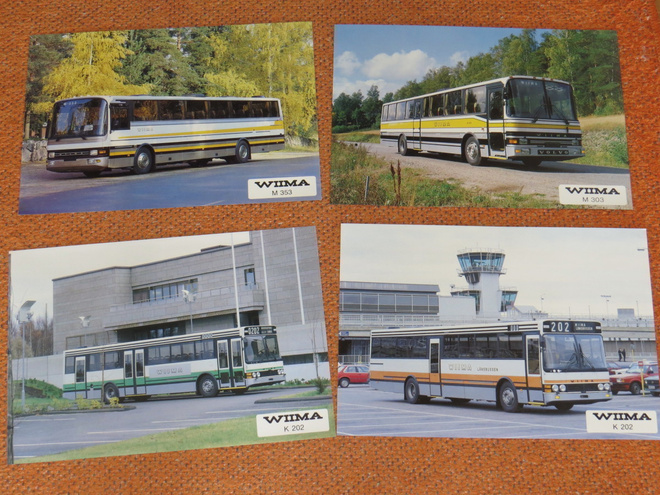 1980-luku Wiima bussi esite  4 kpl - KUIN UUSI - linja-autoi