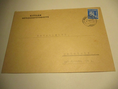 1953 Rovaniemi Kittilän Metsänhoitoyhdistys