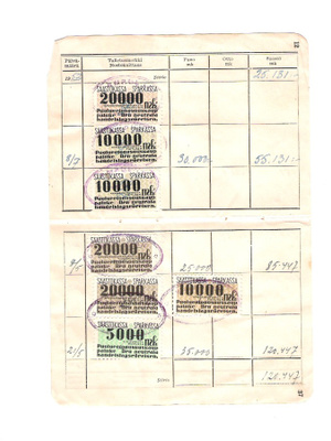 Säästökassa, merkit , 11 kpl. , 1950-lukua.