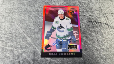 Olli Juolevi 2020-21 OPC Platinum Red Rainbow Auto