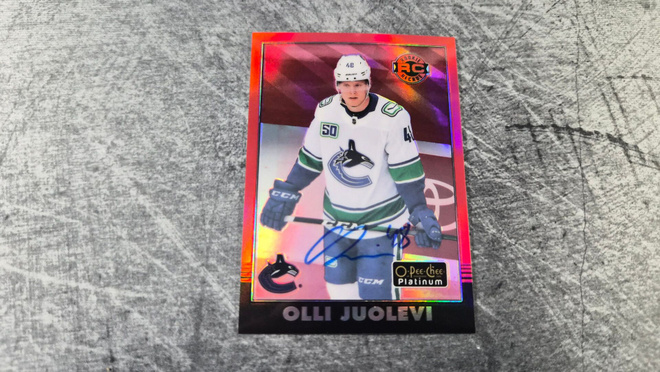 Olli Juolevi 2020-21 OPC Platinum Red Rainbow Auto
