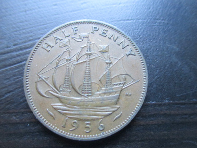 Englanti Half penny 1956