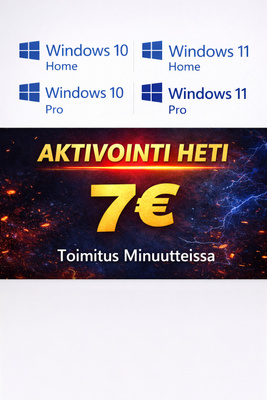 Windows 10 / 11 Home & Pro – Aktivointiavain heti