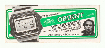 Kellomainostarra Orient Pelikvartsi