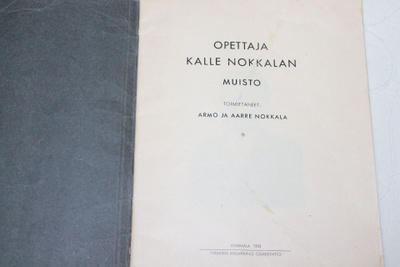 Opettaja Kalle Nokkalan muisto (1933)