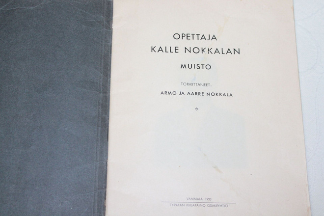 Opettaja Kalle Nokkalan muisto (1933)