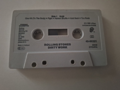 ROLLING STONES - DIRTY WORK c-kasetti ( Pelkkä kasetti )