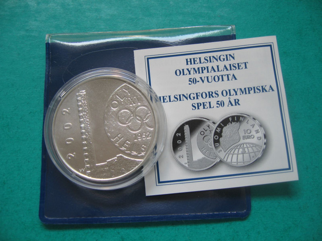 Suomi 10e hopea juhlaraha Helsingin olympialaiset - 2002