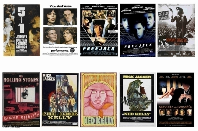 MICK JAGGER movies -- postikorttisetti   (Upea) #1