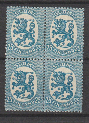 1917 25p sininen Saarisen mallin merkkineliö**