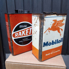Vintage Mobiloil ja Raket öljykanisterit - pikkukuva 3