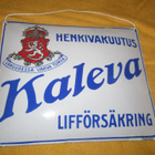 VANHA EMALOITU ISO KYLTTI HENKIVAKUUTUS KALEVA N 41 X 33 CM - pikkukuva 1