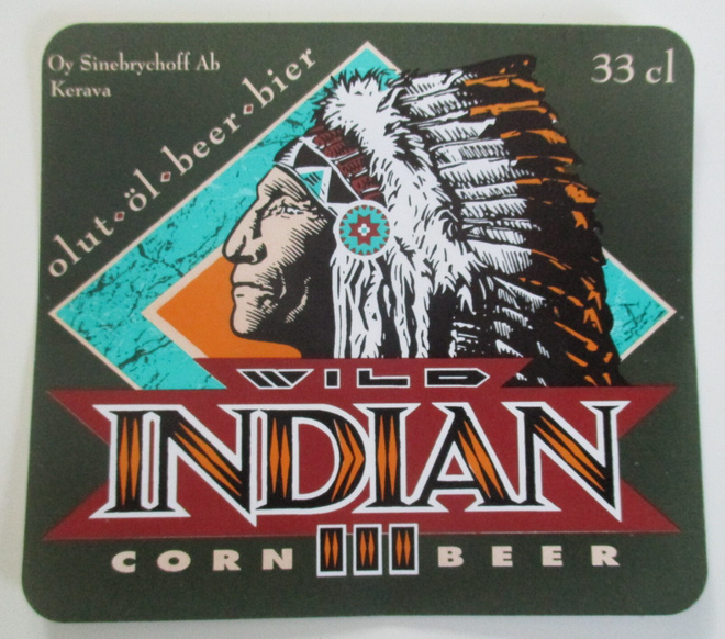 VANHA OLUT ETIKETTI - VILD INDIAN III (K26-37)