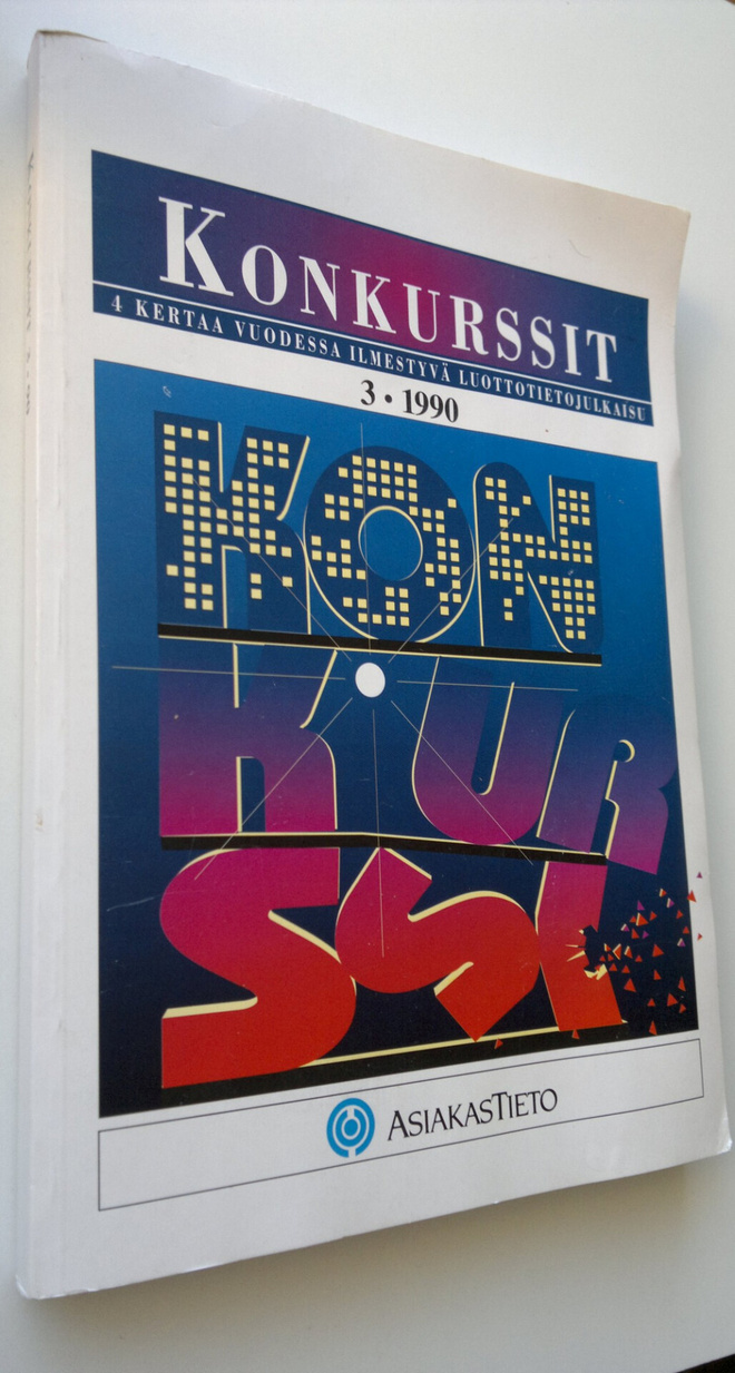 Asiakastieto : Konkurssit 3/1990 - luottotietojulkaisu
