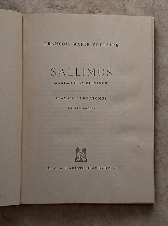 Francois Marie Voltaire : Sallimus, sid.