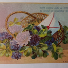 Kirje ja kukkia korissa & tervehdysruno, p. 1911 - pikkukuva 1