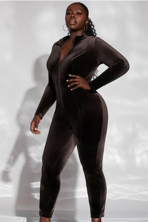 Samettinen jump/catsuit kokoasu XXL tumma ALE -12€!