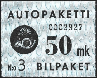1949 AP 4 sininen 50 mk vesileima III ** LaPe AP 4 W III