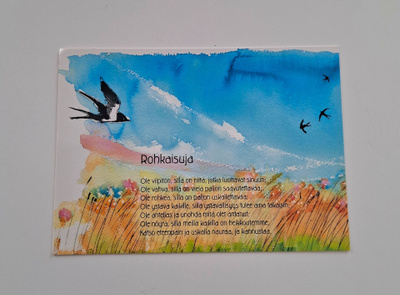 "Pääskyset taivaalla"-Anita Polkutie-KULKEMATON POSTIKORTTI