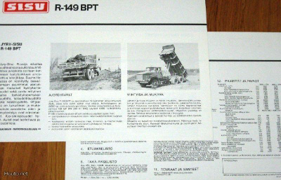 1975 Sisu Jyry-Sisu R-149 BPT 6x4 esite - KUIN UUSI - suom