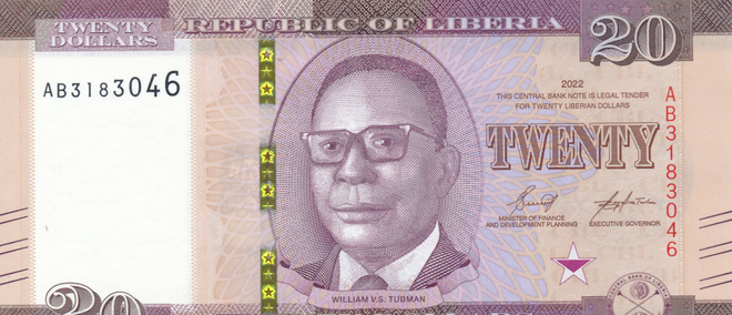 Liberia 20 Dollars 2022 PNew #368
