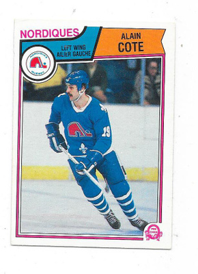 1983-84 OPC #291 ALain Cote , Quebec Nordiques