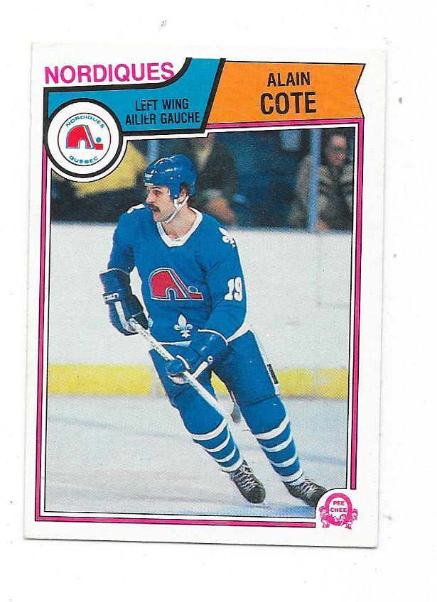 1983-84 OPC #291 ALain Cote , Quebec Nordiques