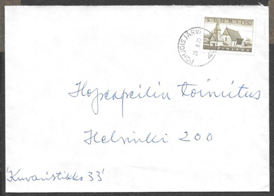 Postilähetys - Yl.m. 0,50 (LAPE 559) Pohjoisjärvi 25.8.70