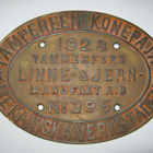 1928 höyryveturi hytti kyltti TRE rautateollisuus 396 VR 830 - pikkukuva 1