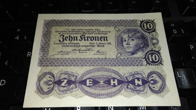Austria Itävalta 10 Kronen 1922 P75 UNC