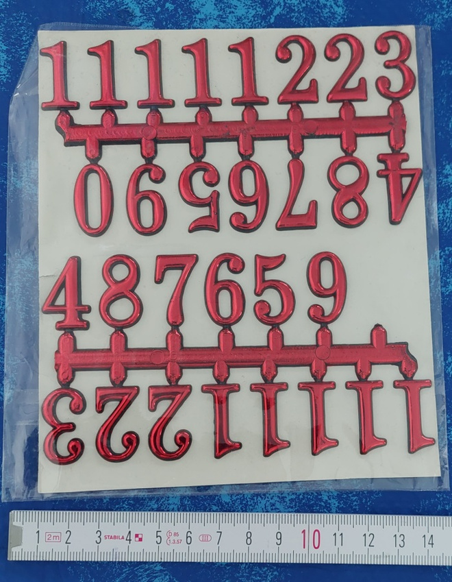 Tarra-arkki punaiset numerot 3D