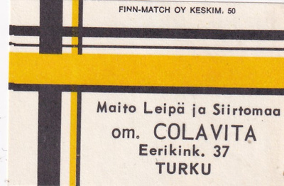 Turku, Eerikink. 37 om. COLAVITA     b595