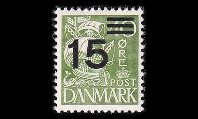 Tanska 255_I ** Laiva 15/40 öre päällepainama (1940)