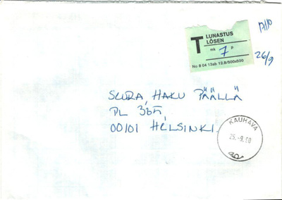 POSTILÄHETYS KAUHAVA LUNASTUS