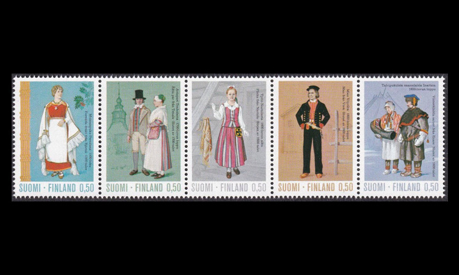 709-13R ** Kansanpuvut viisirivilö (1972)