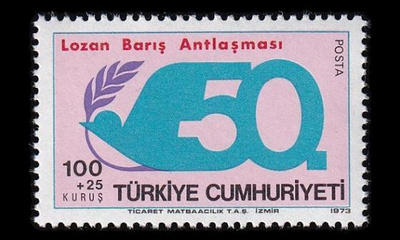 Turkki 2289 ** Lausannen rauhansopimus 50v (1973)