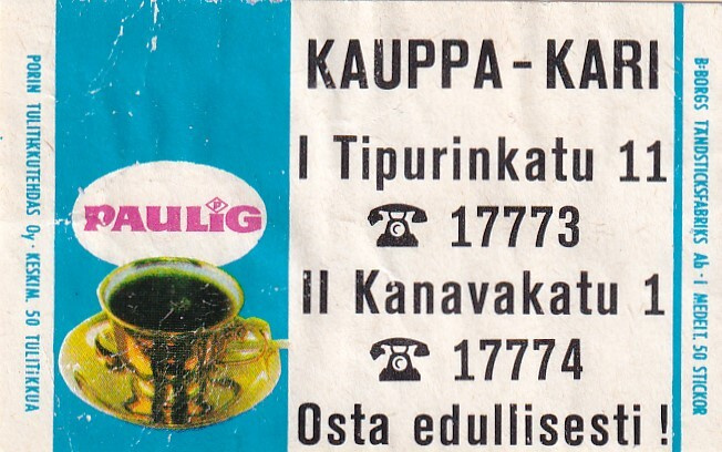 Kauppa - Kari. Tipurinkatu 11, Kanavakatu 1  , s74