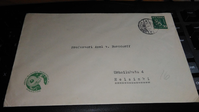 Kinkomaa Parantola Prof. Bonsdorff 1939 26/11