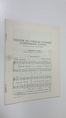 Ilmari Krohn : Vesper eli vigilia vuoden viimeisenä iltana
