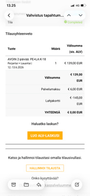 Kesärauha 2 pv lippu PE+LA