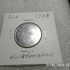 1 mk  1908  hopeaa  kulkematon   lyntikiiltoinen. - pikkukuva 5