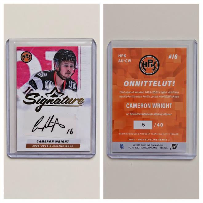 Cameron Wright Gold Signature Blueline