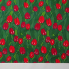 ISO retro joululiina / jouluverho Tulppaanit - pikkukuva 3