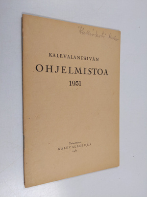 Kalevalan päivän ohjelmistoa 1951