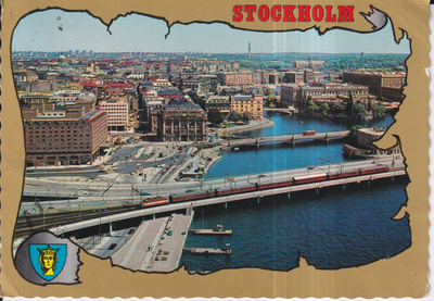 Stockholm, ilmakuvakortti. vaakuna  ,  e107