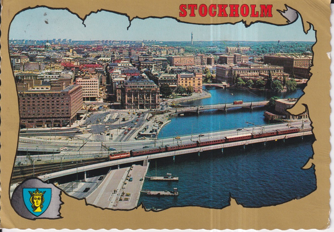 Stockholm, ilmakuvakortti. vaakuna  ,  e107