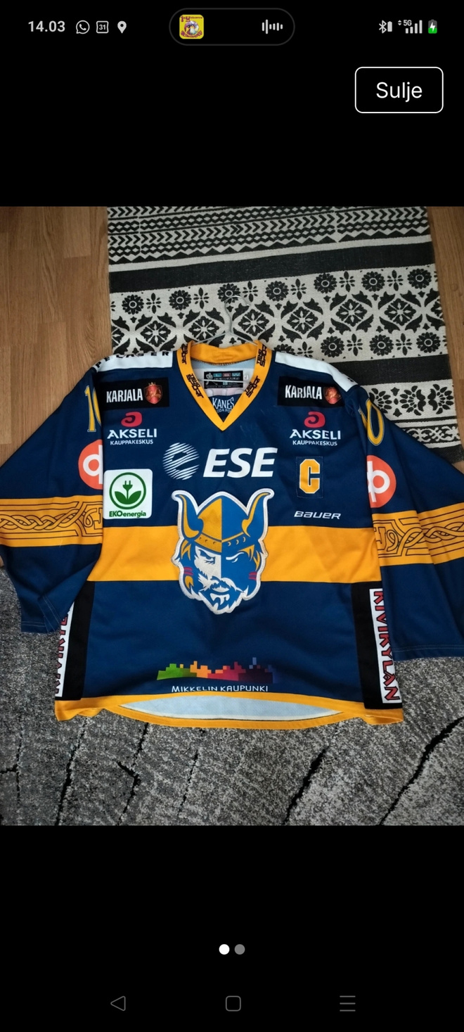 Jukurit #10 Kauppinen game worn pelipaita