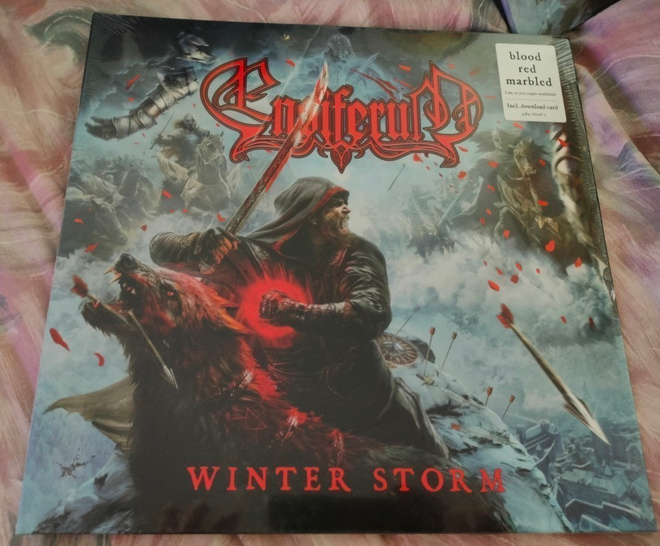 Ensiferum : Winter Storm - Blood Red Marbled - 12" vinyyli