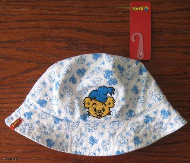 LINDEX BAMSE VALKOINEN/KUVIOL LEIRIHATTU KOKO 50/52 EI HV!