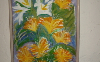Aino Merimaa  LILJANKUKKIA  Öljyväri 82x50cm